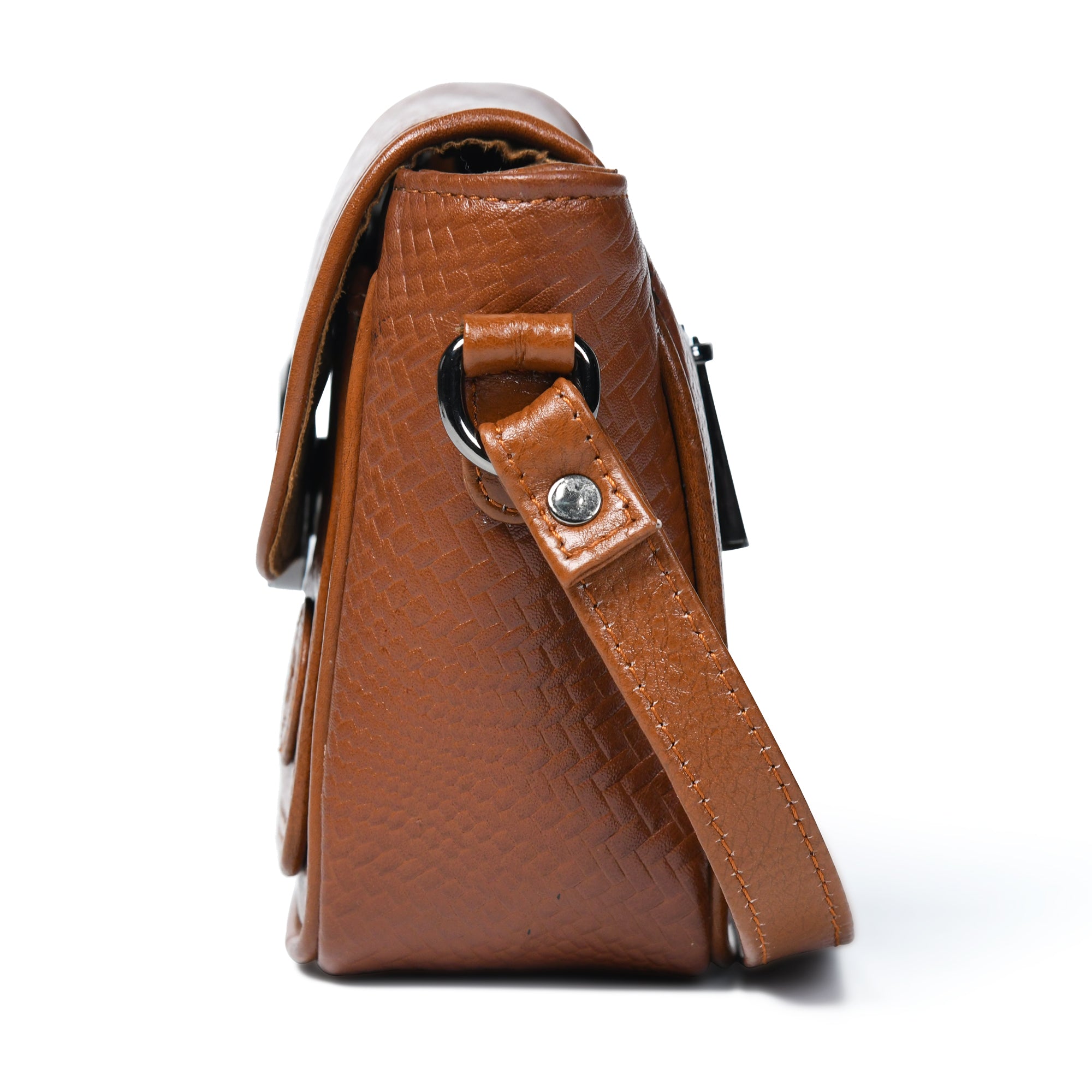 Chic Leather Women's Handbag - Tan Colour